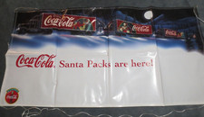 Coca-Cola Santa Packs are Here  Banner Large Ad Sign Unused  strings to hang
