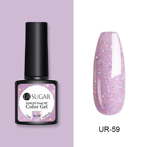 UR SUGAR 172 Colors UV Gel Polish Glitter Purple Top Base Gel Gel Varnish 7.5ml - Picture 55 of 119