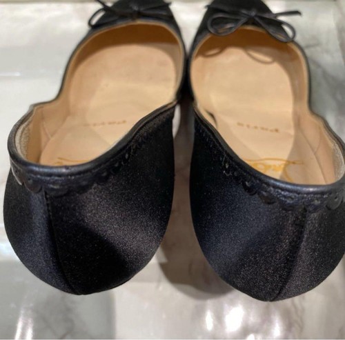 Christian Louboutin Pumps Heel Ribbon Satin x Leather Black EU34/US4 Authentic - Afbeelding 21 van 24