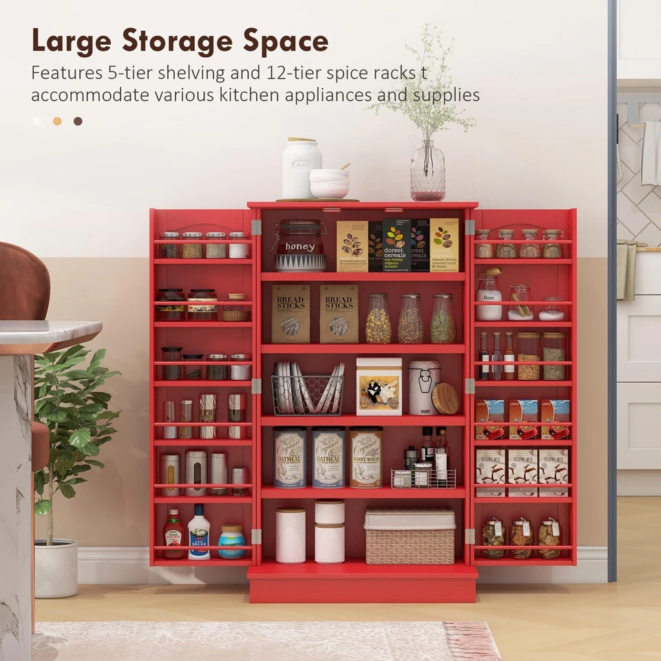 Mueble de Almacenamiento Despensa de Cocina 41", Mueble de Cocina Independiente con 12 Puertas... Foto 3 de 4