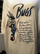 RARE 90s Bugs Bunny Acme Shirt XL Stitch Poem Bugs In Suit Looney Toons Vintage