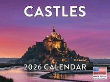 Castle Calendar 2026 Monthly Wall Calender 12 Month 12x18