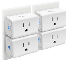 Kasa Smart Plug Mini 15A, Home Wi-Fi Outlet Works with 4-Pack, White