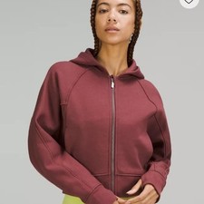 Lululemon Thick Fleece Zip Hoodie Size 12 Maroon