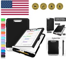 Clipboard with Storage, Clip Board 8.5 x 11 with Pen Holder, Plastic Organiza...