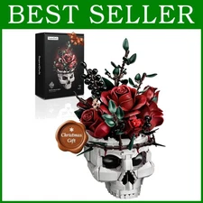 Botanical Masterpiece: Skull Planter & Roses