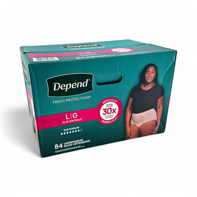 Depend Fresh Protection Adult Incontinence Underwear Women's Large - 84 Count