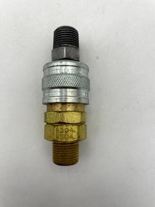 Foster 4304 Industrial Manual Coupler Gold 3/8" Male NPT Brass Steel Heavy-Duty
