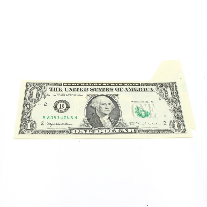 1995 Series $1 Federal Reserve Note Dramatic Butterfly Fold Error Miscut #C923-4