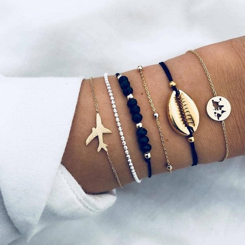 Conjuntos de pulseras bohemias multicapa boho encanto pulseras 19 estilos nfs - Imagen 13 de 36