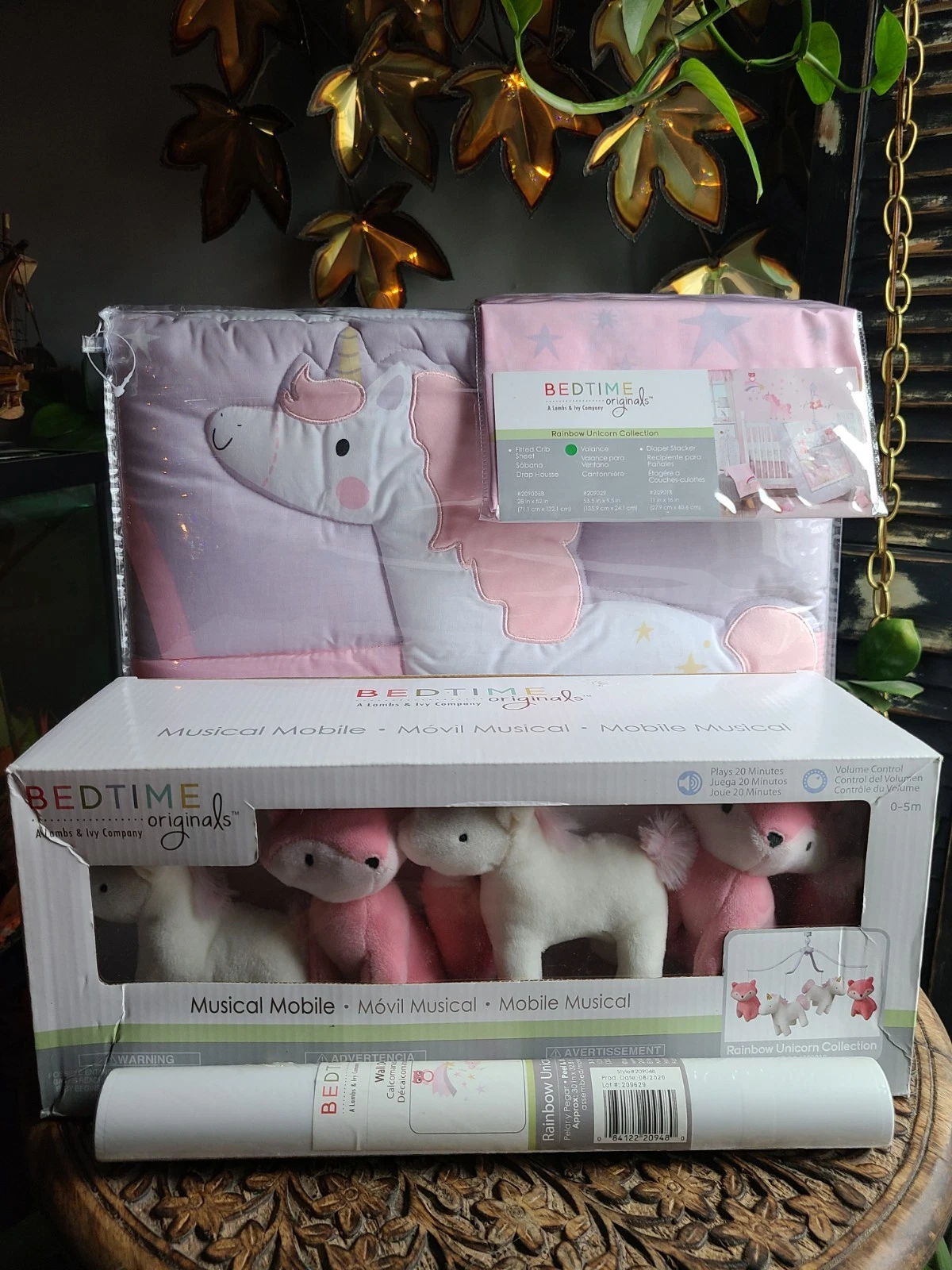 Bedtime Originals Rainbow Unicorn Crib Bedding Set Mobile Valance Nursery Decor
Opens in a new windo
