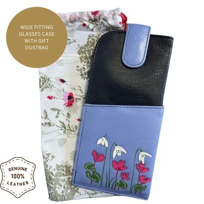 Snowdrop Leather Glasses Case Wide Fitting by Mala Leather 5213