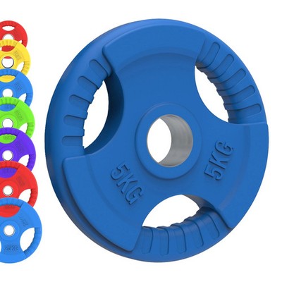 Olympia Tri-Grip Gummi Hantelscheiben Farbe Paar Sets 7,5 kg