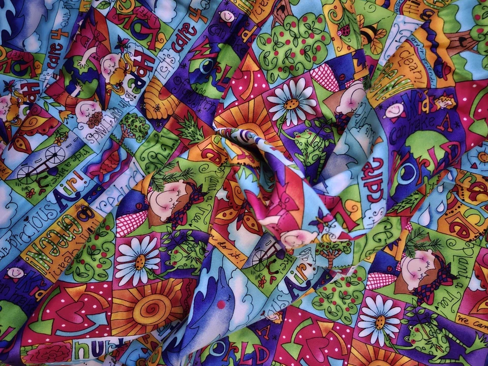 Kids Go Green 2008 Kari Pearson Acolchado Tesoros Reciclar Reutilizar Tierra Tela Yd Foto 4 de 4