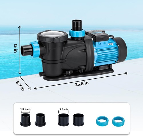 2,2 PS Unterflur-Poolpumpe - 6950 Gph High-Flow selbstansaugende Pumpe - Bild 5 von 9