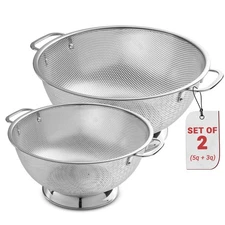 Bellemain Stainless Steel Micro-Perforated Colander 3QT 5QT Dishwasher Safe