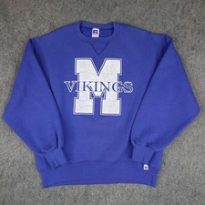 Vintage Russell Athletic Sweatshirt Mens Large Blue Fleece Crewneck Made in USA