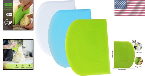 Trio de grattoirs à pâte plastique PE - 9,5" - Photo 2/8