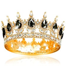 Tiara Crowns for Women Crystal Queen Crown Princess Tiara Halloween Gold Black