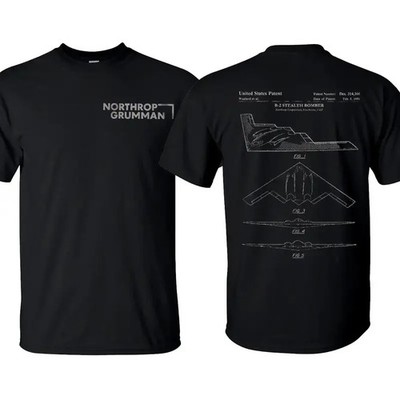 B-2 Spirit V2 Blueprint T-Shirt, Double-Sided Heavy Cotton Tee, Vintage Northrop