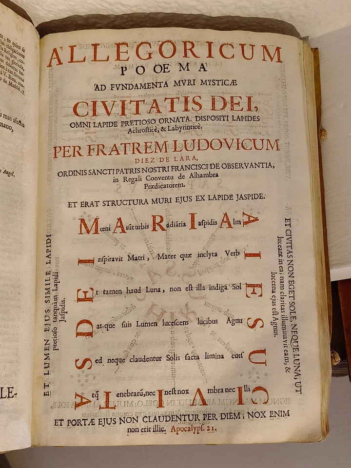 1735 Spanish Book, Sagrado inexpugnable, vellum cover, two-ink text, engraving - Image 2 of 4