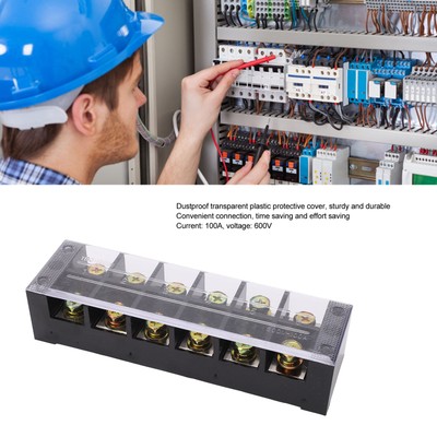 Terminal Strip Block 100A 600V Large Current Easy Wiring Ground Circuit Termi CB