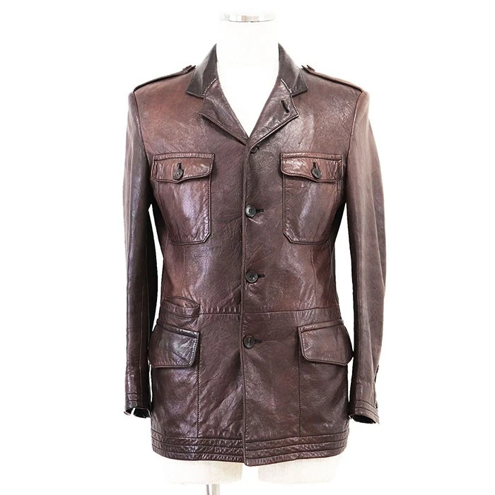 Gucci Leather Outer Shell Brown Coats, Jackets & Vests for Men for
