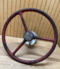 Vintage Wilcox Crittenden Boat Steering Wheel & Cable Pulley Housing 15”