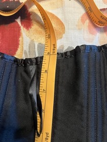 Camellias Corset 2XL Black Satin Under Bust Lace Up Back