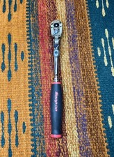 Snap-On THRLX72 1/4" Drive Standard Handle Locking Flex Head Ratchet Red Handle