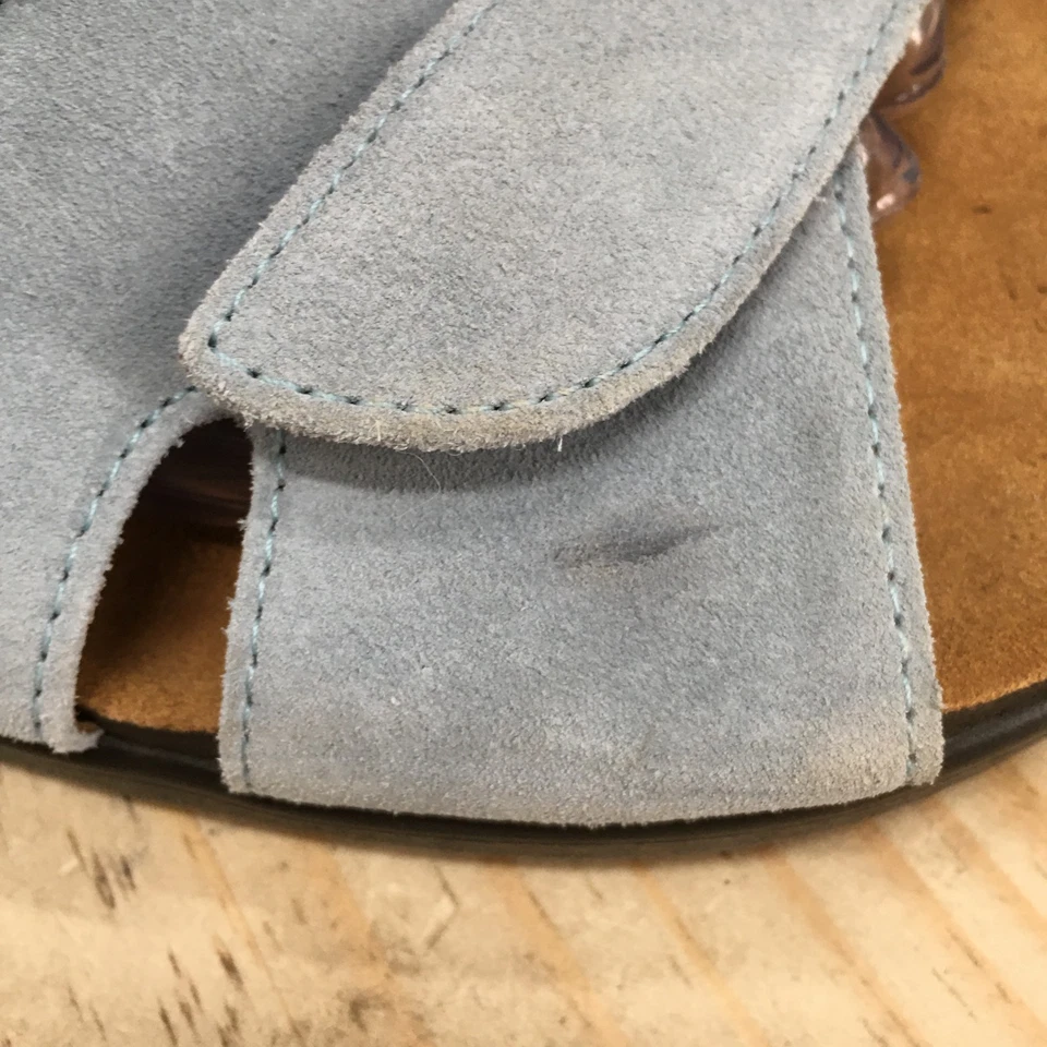 SAS Sandals Womens 9.5 Wide Huggy Slingback Light Blue Buckle Strap Casual Wedge - Image 3 of 4