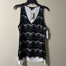 Beaded Lace Tunic Tank From Karen Kane Large With Tags