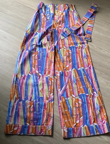 STELLA JEAN Matching Set Trousers And Top Vibrant Print Size 40 Italy 8/10 UK - Picture 16 of 24