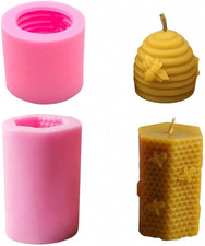 2 Pack 3D Bee Honeycomb Candle Molds Beehive Silicone Mold for Homemade