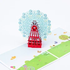 Ferris Wheel - Happy Everyday All Occasion Popup 3D Greeting Card with Envelope