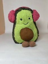 Jellycat Toastie Amuseable Avocado with Pink Earmuffs Soft Plush Toy 8”