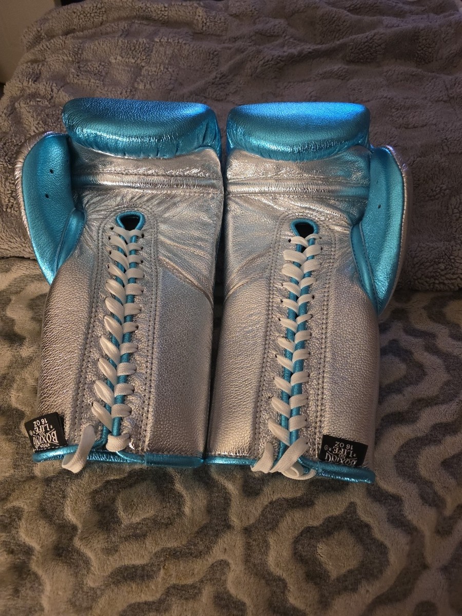 Brand New Never Worn Or Used. 16 0z NBNL Metallic Aqua And Silver