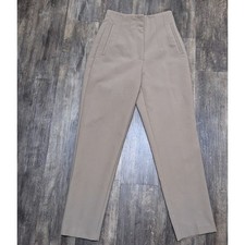 Zara Womens High Waisted Size XS  Tapered Trousers Tan Beige Pleated Pockets