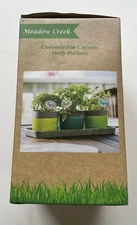 NEW Meadow Creek Customizable Oval Ceramic Herb Markers For Plants & Produce