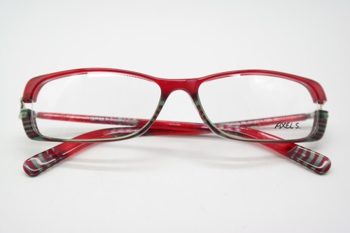 Vintage Brille Axel S. AX1025 Rot Grün Silber Eckig Brillengestell eyeglasses - Picture 6 of 6