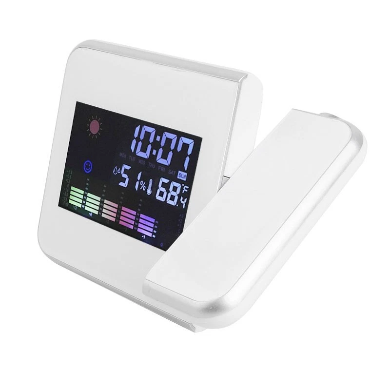 LCD Alarm Wecker mit Projektion Snooze Datum Temperaturanzeige Alarm Tischuhr - Bild 4 von 4