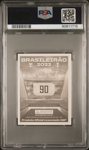 2023 Panini BRASILEIRAO ROOKIE Sticker VITOR ROQUE #90 Brazil RC PSA 10 POP 3 - Picture 2 of 2
