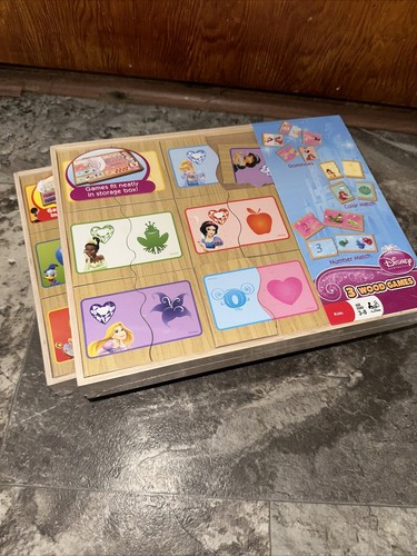 Disney Junior Wooden Puzzle Lot of 2 Set Mickey Mouse and princess games puzzles - Picture 7 of 7