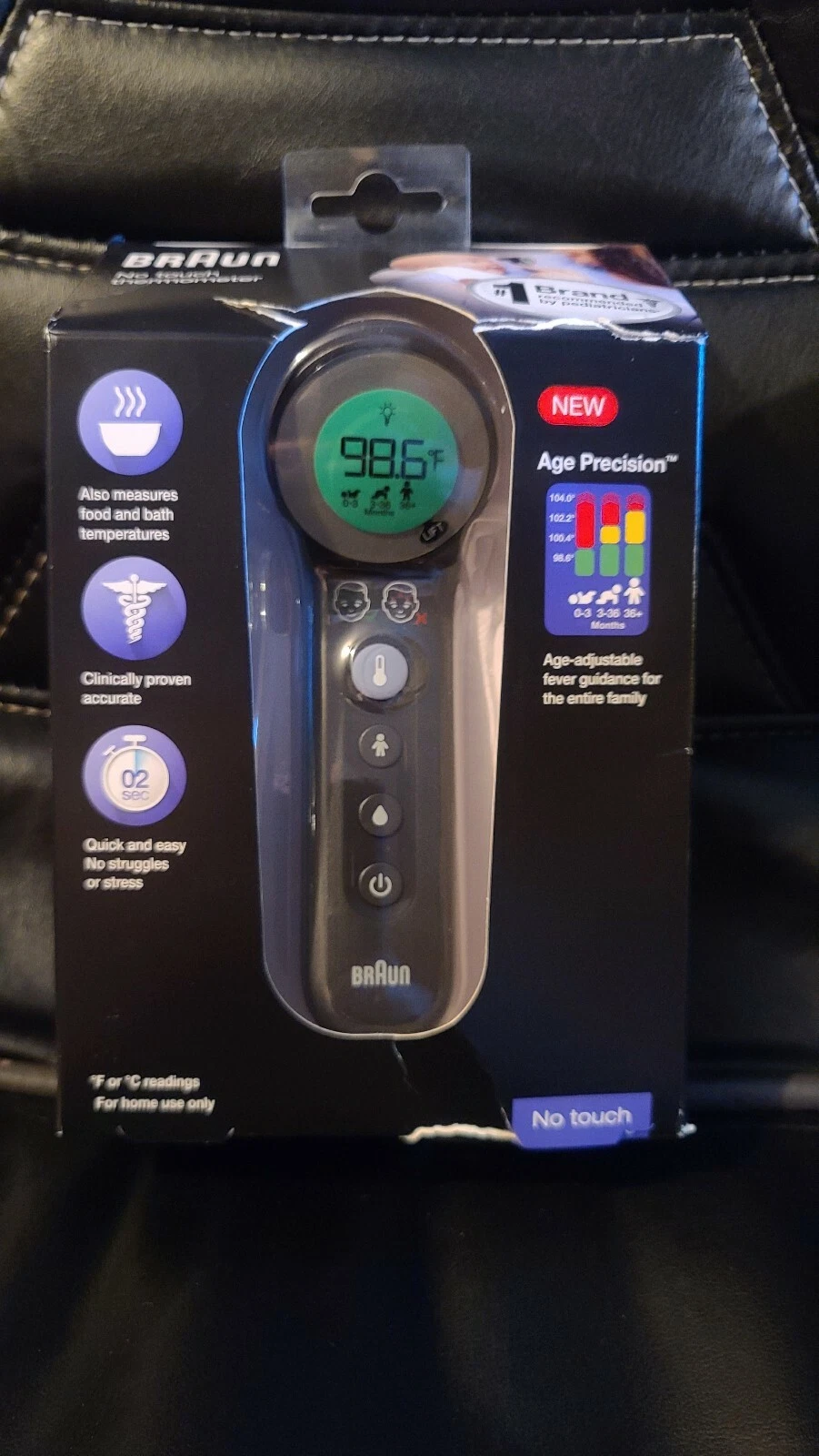 Braun BNT400 3-in-1 No Touch Forehead Thermometer Black OPEN BOX!!
Opens in a new window or tab