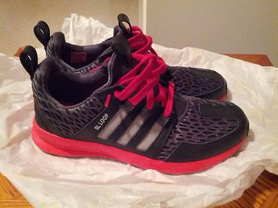 Brand New Men's Adidas USA Size 11 SL Loop Runner Black/Silver/Scarlett Colors