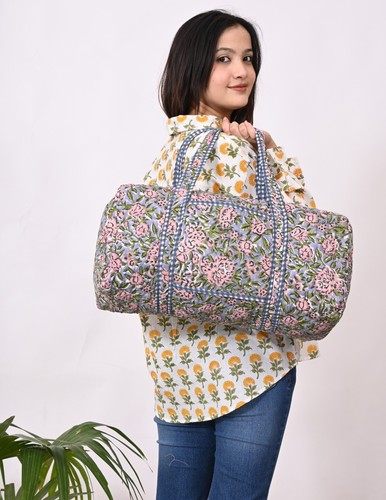 Bolso de mano de algodón para mujer Bolso de mano impreso Bolso de hombro Bolso de lona Hecho a mano - Imagen 4 de 4