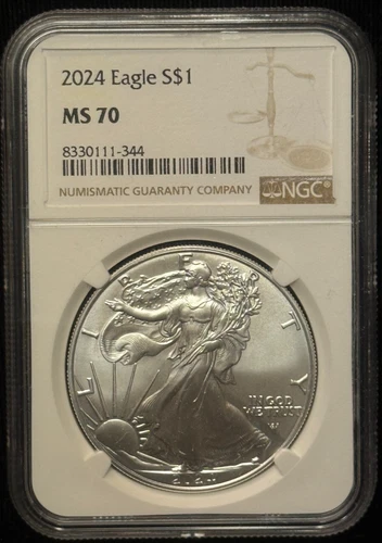 2024 - NGC MS 70  - American Silver Eagle Dollar S$1 Coin - 344