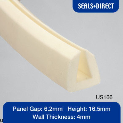 Gummi weiß Silikon quadratisch U-Kanal Abschnitt US166 Dichtung passt 6,2 mm Panelkante