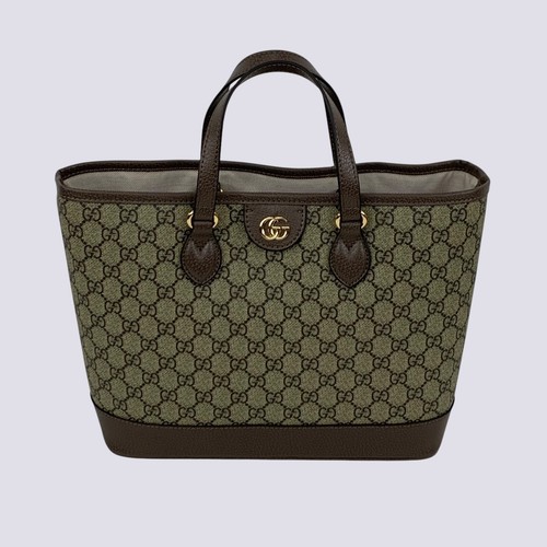 Authentic Gucci GG Monogram Kleiner Ophidia 2WAY Shopper Bag Beige 765043 - Picture 11 of 24