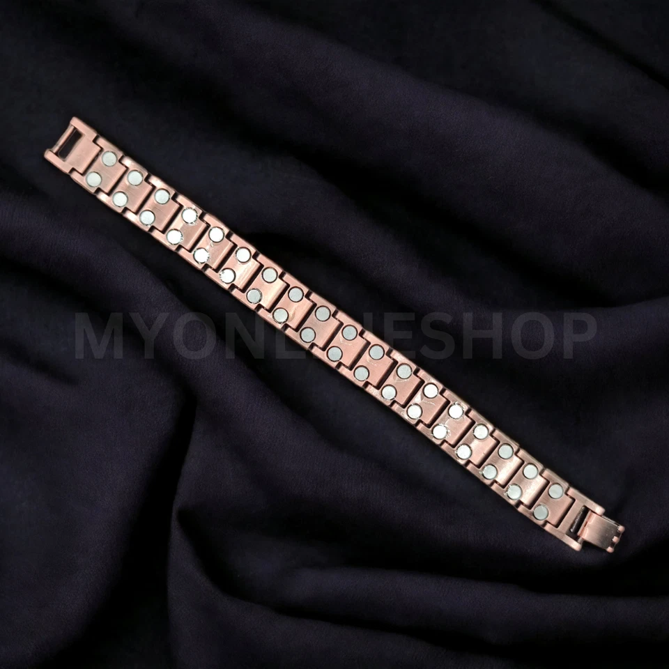 Mens Double Strength Copper Rich Bio Magnetic Healing Bracelet 36 Magnets Cuff - Image 3 of 4